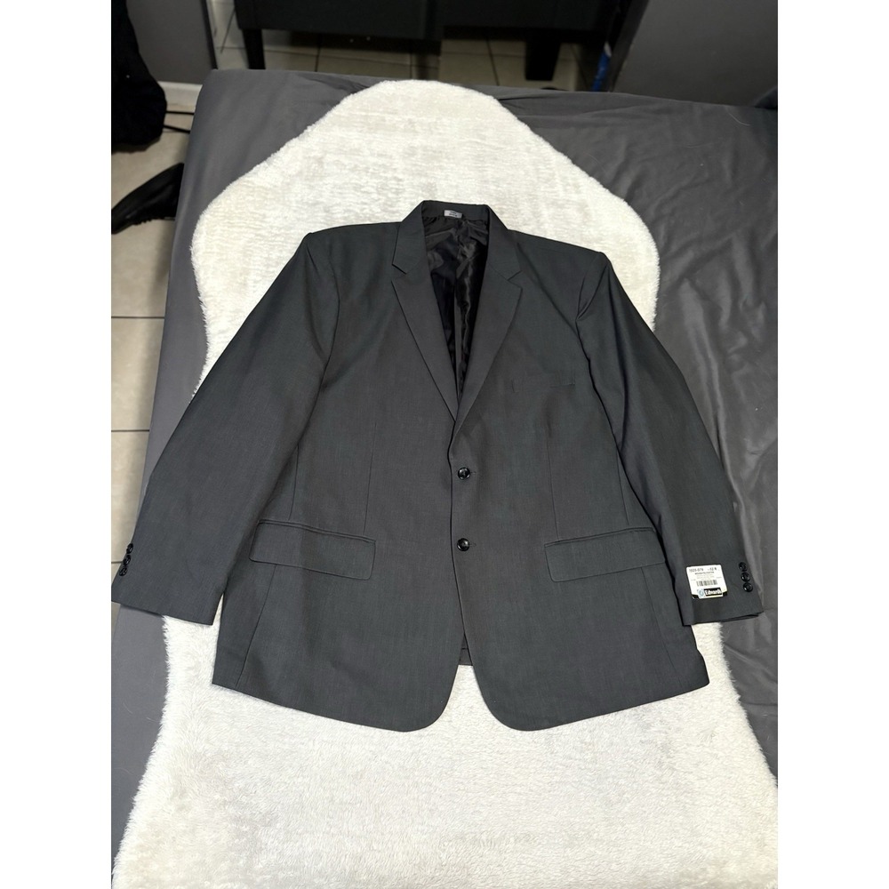 New Edwards Redwood & Ross Men's Gray Blazer Jacket Size 52R 2 Button Woven Poly